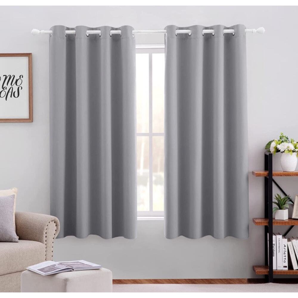 HOMEIDEAS Blackout Curtains For Bedroom 52 X 63 Inch Length 2 Panels Set